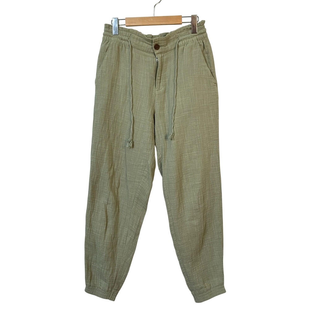 Rickis Womens Sage Green 100% Cotton Gauze Jogger Pants XS